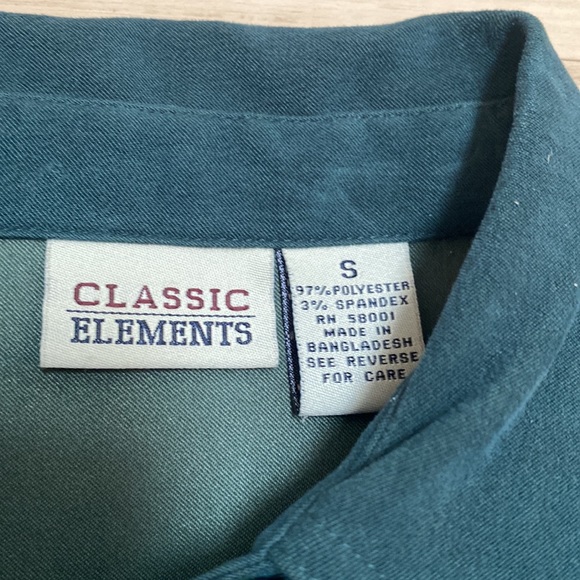 Vintage Classic Elements Womens S Green Long Sleeve Button Up Shirt. - Picture 10 of 12